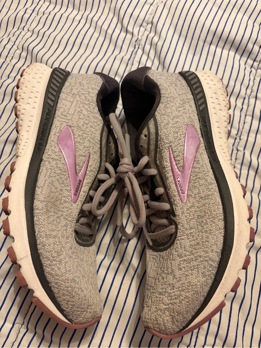 Brooks Women’s Grey Athletic Shoes with Purple Accents